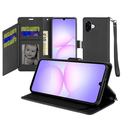 Wallet Cases PU Leather with Credit Card /ID /Cash Holder Slot Dual Flip Book Pouch, Stand and Strap