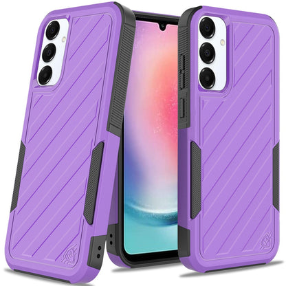 For Samsung Galaxy A26 Hybrid lined shockproof dual layer Rugged 2in1 Hard PC & Silicone TPU Non Slip Textured Tough Armor Case Cover