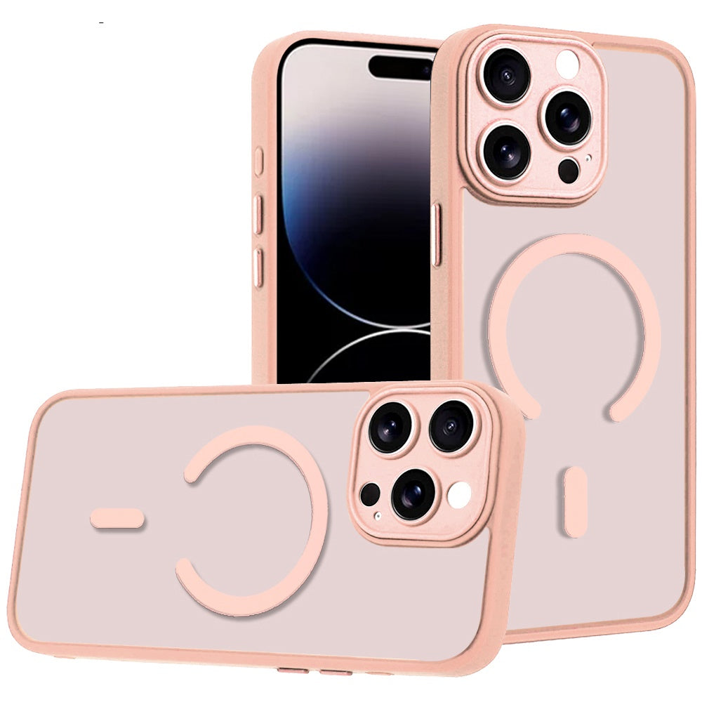 Phone Case for Apple iPhone 14 Pro Max Matte Frosted Magnetic Back Hybrid Hard PC Soft TPU Camera Protection Slim Shock Absorbing Anti Fingerprint Cover