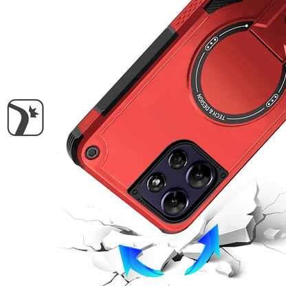 Phone Case for Motorola Moto G Power 5G 2026 /2025 Magnetic Kickstand Rugged Shockproof Armor Grip Anti Slip Heavy Duty Protective Matte Stand Hybrid Cover Red