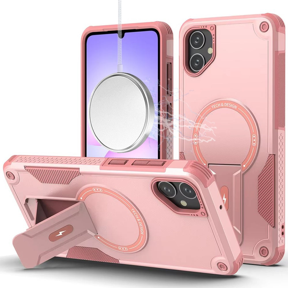 For Samsung Galaxy A07 Magnetic Invisible Kickstand Holder with Magsafe, Slim Fit Shockproof Hybrid Military Grade Heavy Duty Case Cover
