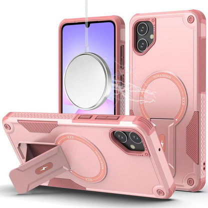 For Samsung Galaxy A07 Magnetic Invisible Kickstand Holder with Magsafe, Slim Fit Shockproof Hybrid Military Grade Heavy Duty Case Cover