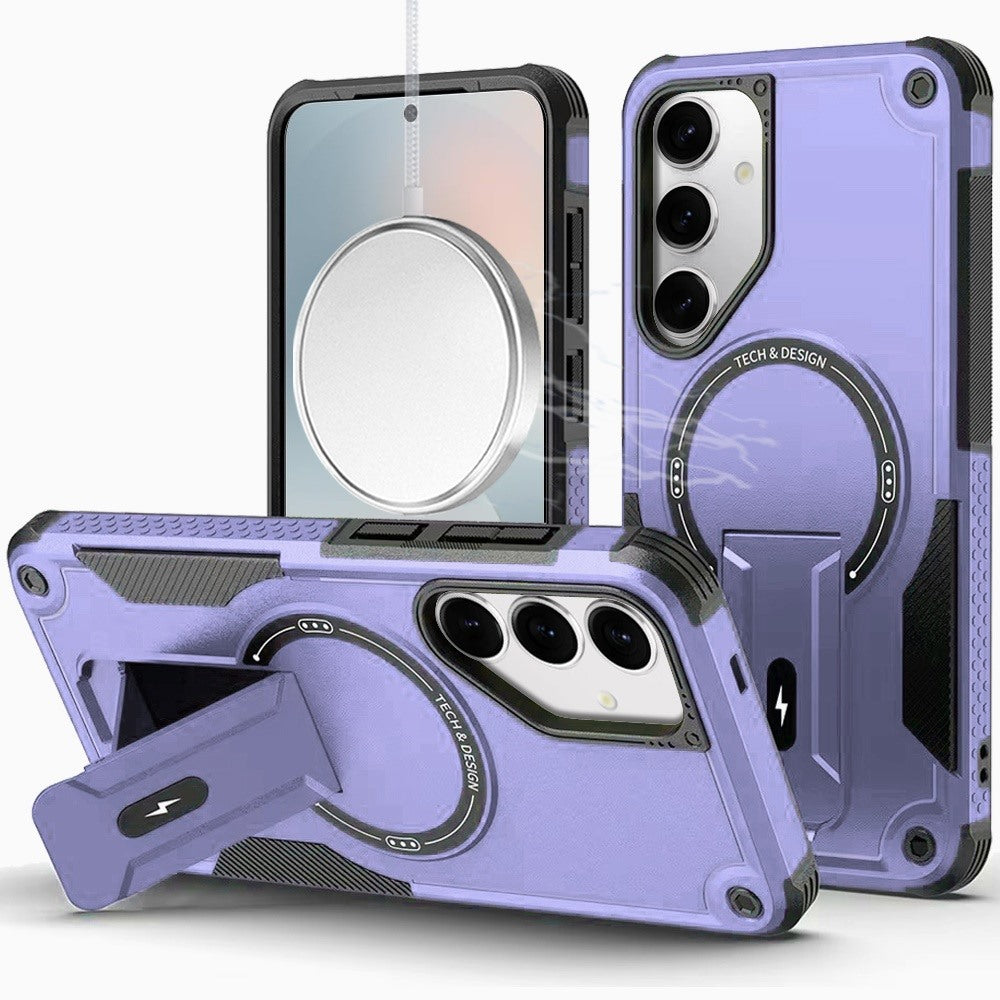 Magnetic Kickstand Rugged Shockproof Armor Grip Anti Slip Heavy Duty Protective Matte Stand Hybrid