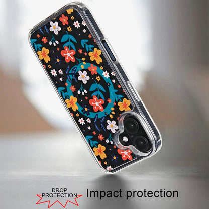 For Apple iPhone 15 Pro Max Cute Fashion Pattern Design, Durable Shockproof Slim TPU Hard Back, MagSafe Compatible Case Cover Nightly Floral