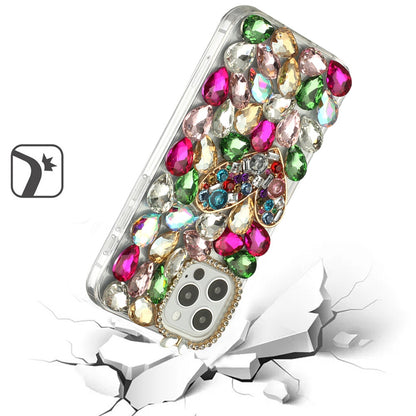 Luxury Full Diamond Glitter 3D Floral Ornament Hybrid Shockproof Stylish Rhinestone Designer Protective Elegant