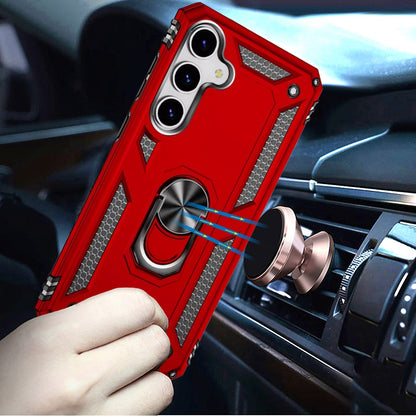 For Samsung Galaxy S25 /S24 Hybrid Shockproof Durable 360 Degree Rotatable Ring Stand Holder Kickstand Fit Magnetic Car Mount Case Cover