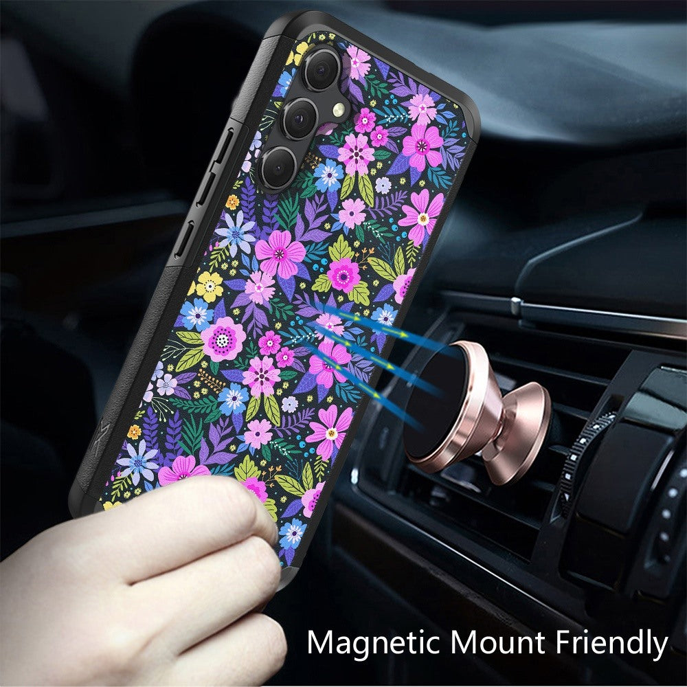 Phone Case for Samsung Galaxy A56 / A36 Slim Tough Hybrid Shockproof Heavy Duty Durable Armor Dual Layer Drop Resistant Impact with Screen Protector Cover Mystical Floral Boom