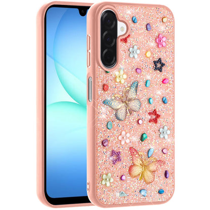 Phone Case for Galaxy A17 5G 3D Butterfly Diamond Bling Glitter Shockproof Stylish Protective Luxury Hybrid Sparkly Durable Grip Design Cover