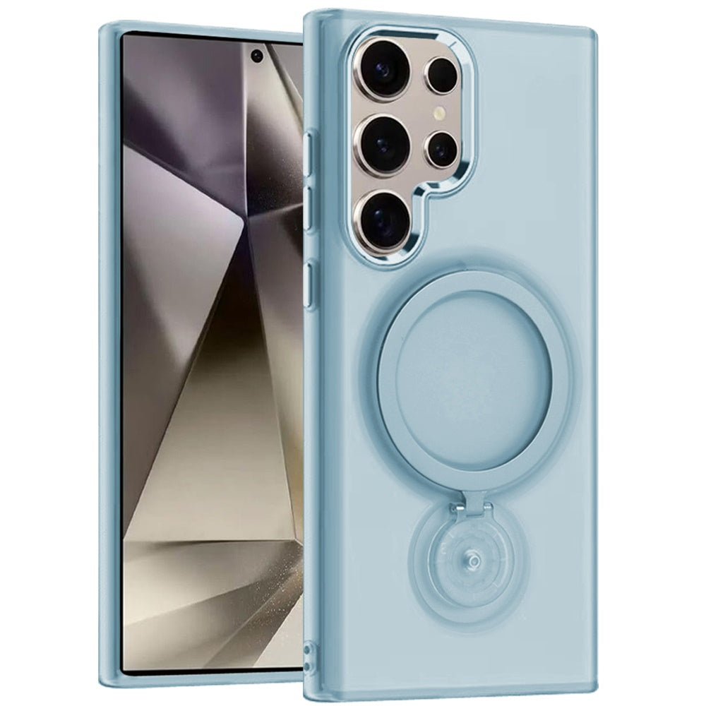 For Samsung Galaxy S25 Ultra MagSafe Compatible with 360° Ring Stand, Magnetic Kickstand, Slim Hybrid Protective Case Cover