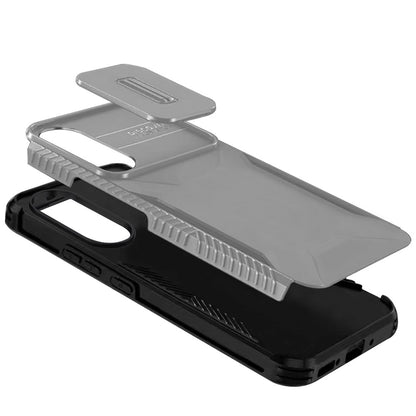 For Samsung Galaxy S25 Edge Slim Fit Shockproof Hybrid with Slide Camera Window Covering, Rugged Tpu Silicone Hard PC Bumper Case Cover