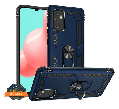 For iPhone 15 Plus (6.7") Hybrid Shockproof Durable 360 Degree Rotatable Ring Stand Holder Kickstand Fit Magnetic Car Mount Case Cover Cosmic Orange
