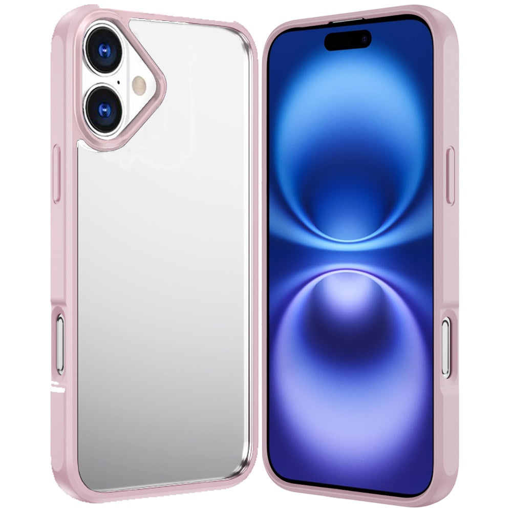 For Apple iPhone 17 (6.3") Hybrid Transparent HQ Slim Shockproof Clear Protective Thick 2.0mm TPU Frame Case Cover Pink
