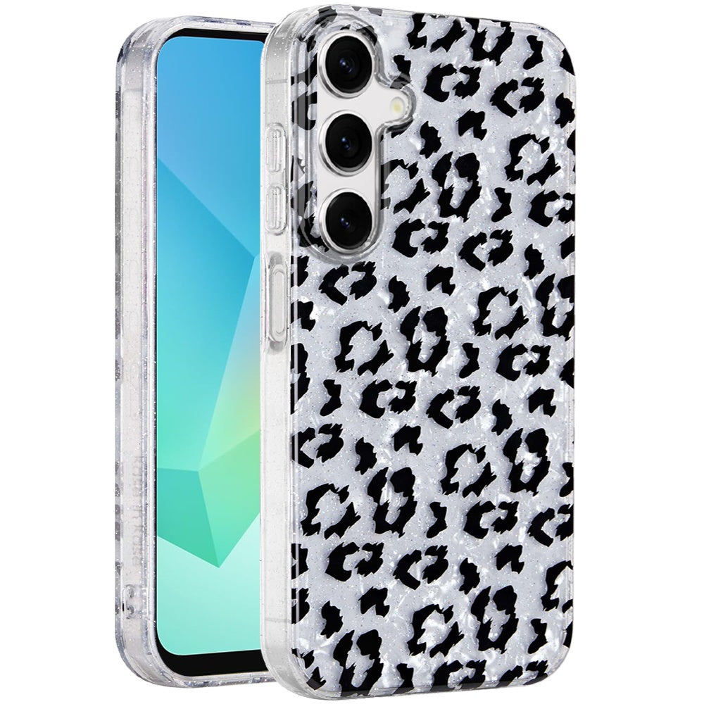 For Samsung Galaxy S25 /S24 Glitter Leopard, Fashion Design Animal Skin Print Slim IMD TPU Dual Layer Shockproof Protective Case Cover