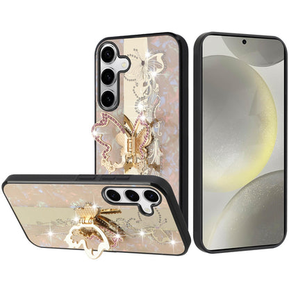 For Samsung Galaxy A57 Diamonds 3D Butterfly Bling Sparkly Glitter Ornaments Engraving Hybrid with Stand Fashion Case Cover