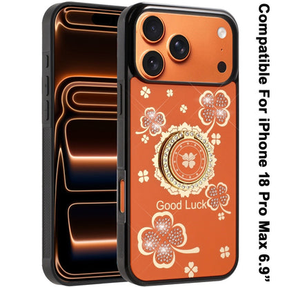 Phone Case for Apple iPhone 18 Pro Max Diamond 3D Fashion Floral Glitter Engraved Luxury Bling Hybrid Shockproof Chrome Edge Protective Grip Cover