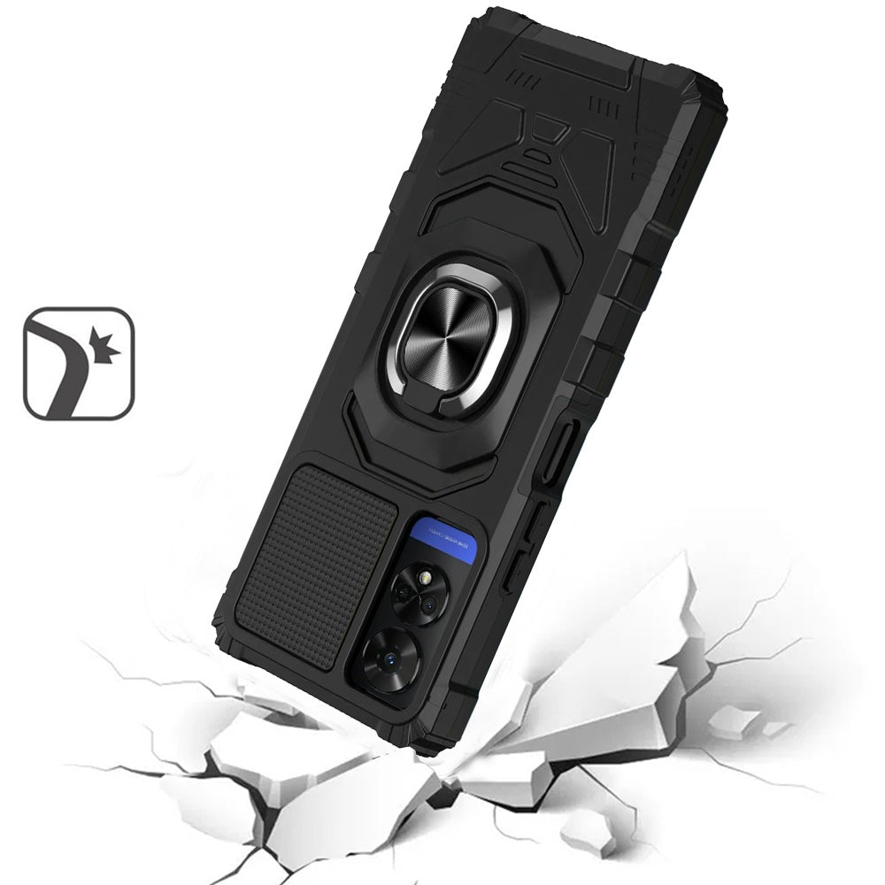 For TCL 50 XE 5G Hybrid Dual Layer with 360° Rotate Magnetic Ring Stand Holder Kickstand TPU Rugged PC Shockproof Case Cover