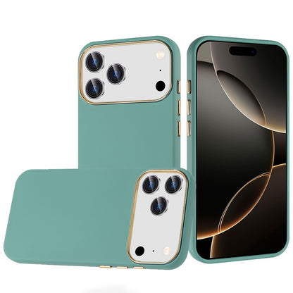 For Apple iPhone 17 Pro Max (6.9") Slim Classic Hybrid Around Rubber Gummy Gel Slick Hard PC Silicone TPU Chromed Button Case Cover White