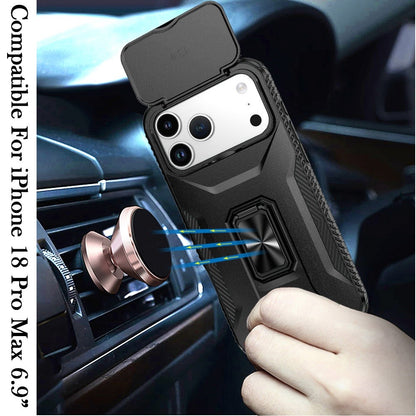 Magnetic Ring Stand Camera Protection Shockproof Heavy Duty Kickstand Rugged Grip Anti Scratch Hybrid