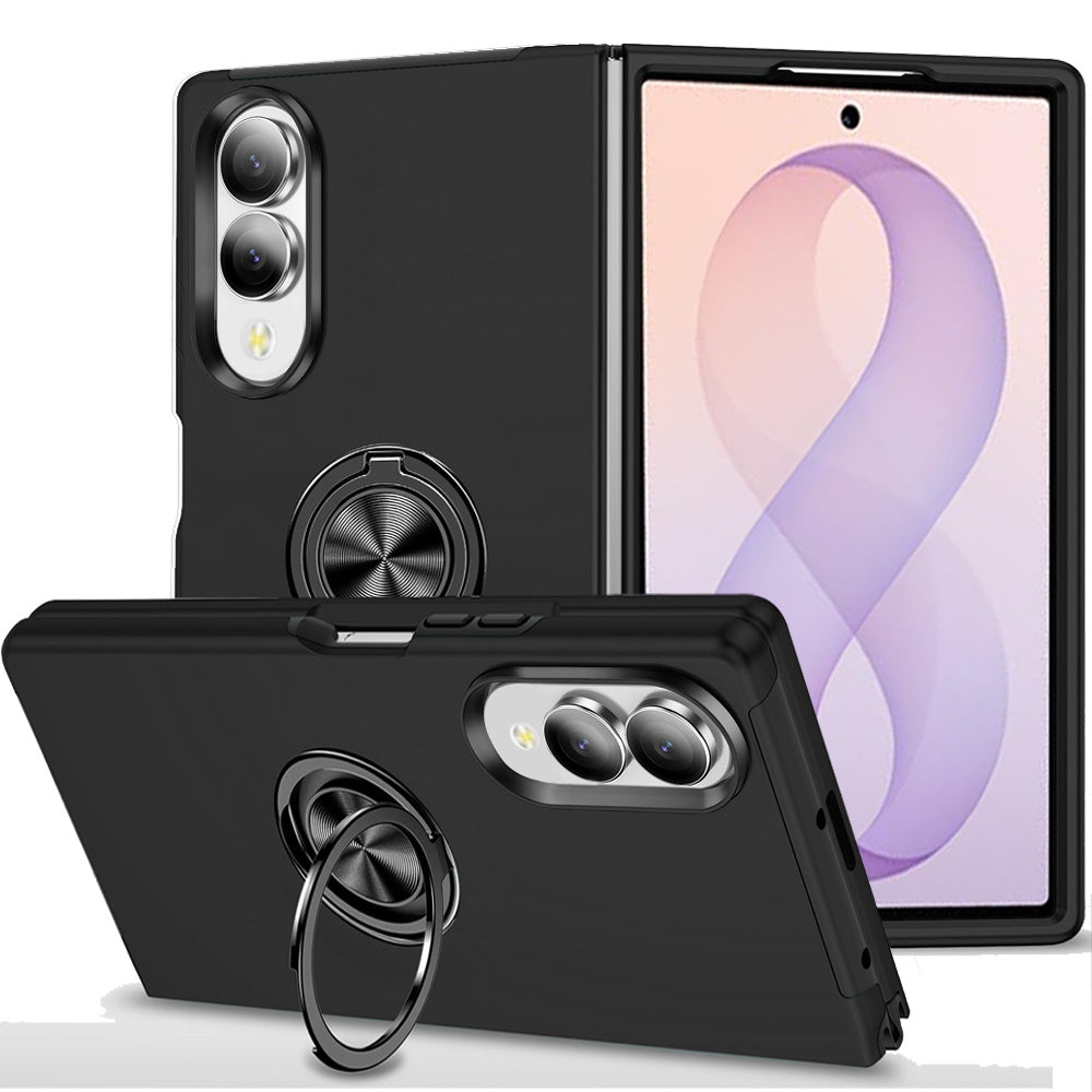 Phone Case for Samsung Galaxy Z Fold 8 Invisible Ring Stand Shockproof Anti Slip Durable Grip Protective Hybrid Slim Fit Magnetic Car Mount Holder Cover