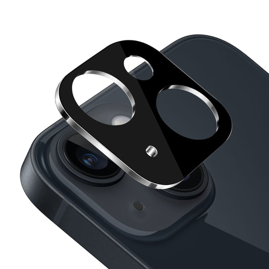 For iPhone 14/13 (6.1") Camera Lens Protector Tempered Glass with Colored Edge – Anti-Scratch, HD Clarity, Easy Install Case Cover Black
