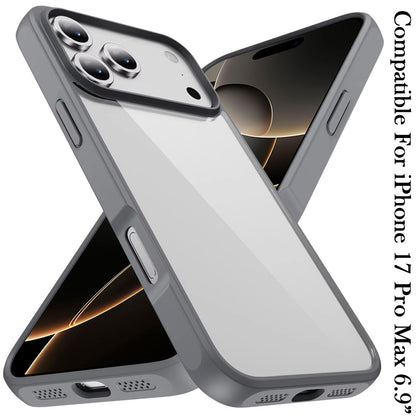 For Apple iPhone 17 Pro Max (6.9") Hybrid Transparent HQ Slim Shockproof Clear Protective Thick 2.0mm TPU Frame Case Cover