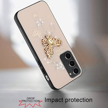 For Google Pixel 9A Diamonds 3D Fashion Bling Sparkly Glitter Ornaments Engraving Hybrid with Ring Stand Case Cover