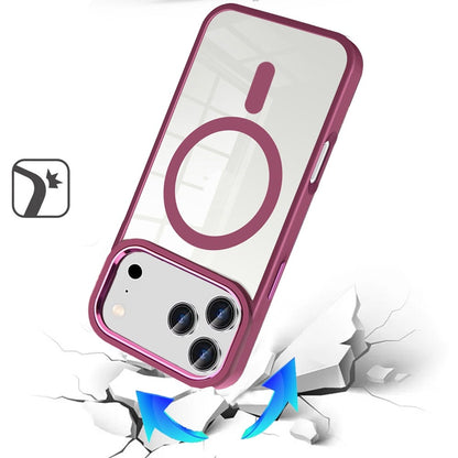 Clear Acrylic Magnetic Circle Shockproof Hybrid Metal Button TPU Drop Protection Rugged Slim Durable Armor