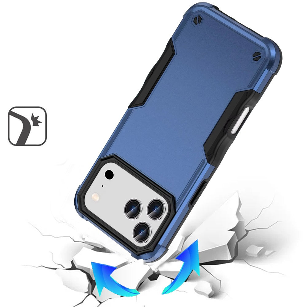 For Apple iPhone 17 Pro Max (6.9") Slim Tough Shockproof Hybrid Heavy Duty 2in1 Dual Layer TPU Bumper Rugged Rubber Defend Armor Case Cover Black