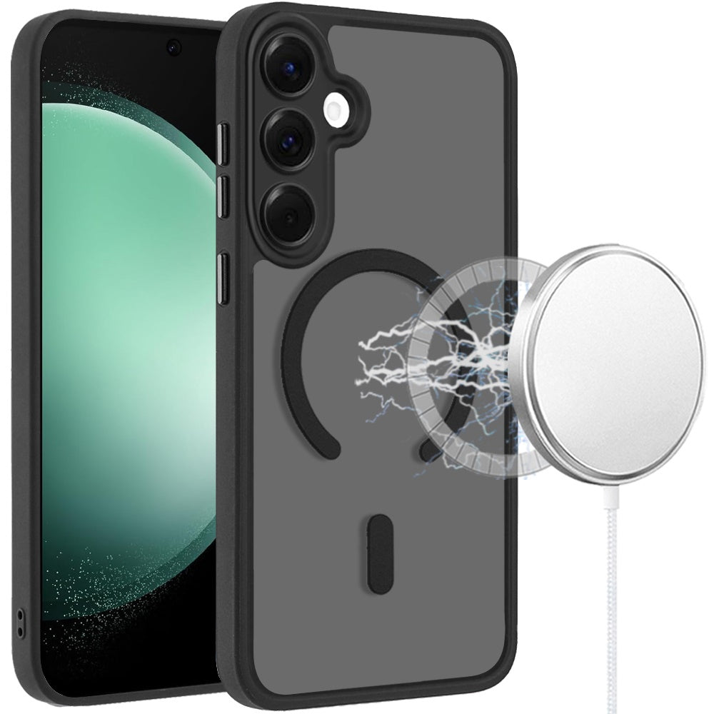 Matte Frosted Magnetic Back Hybrid Hard PC Soft TPU Camera Protection Slim Shock Absorbing Anti Fingerprint