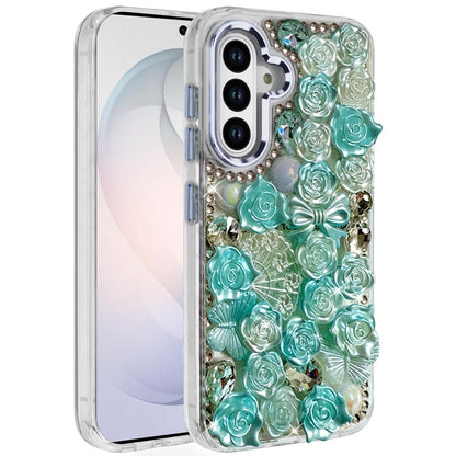 Phone Case for Samsung Galaxy S26 FE /S26 Fan Edition 3D Flower Bling Rhinestone Glitter Cute Stylish Shockproof Protective Decorative Luxury Grip Stones Ornaments Cover