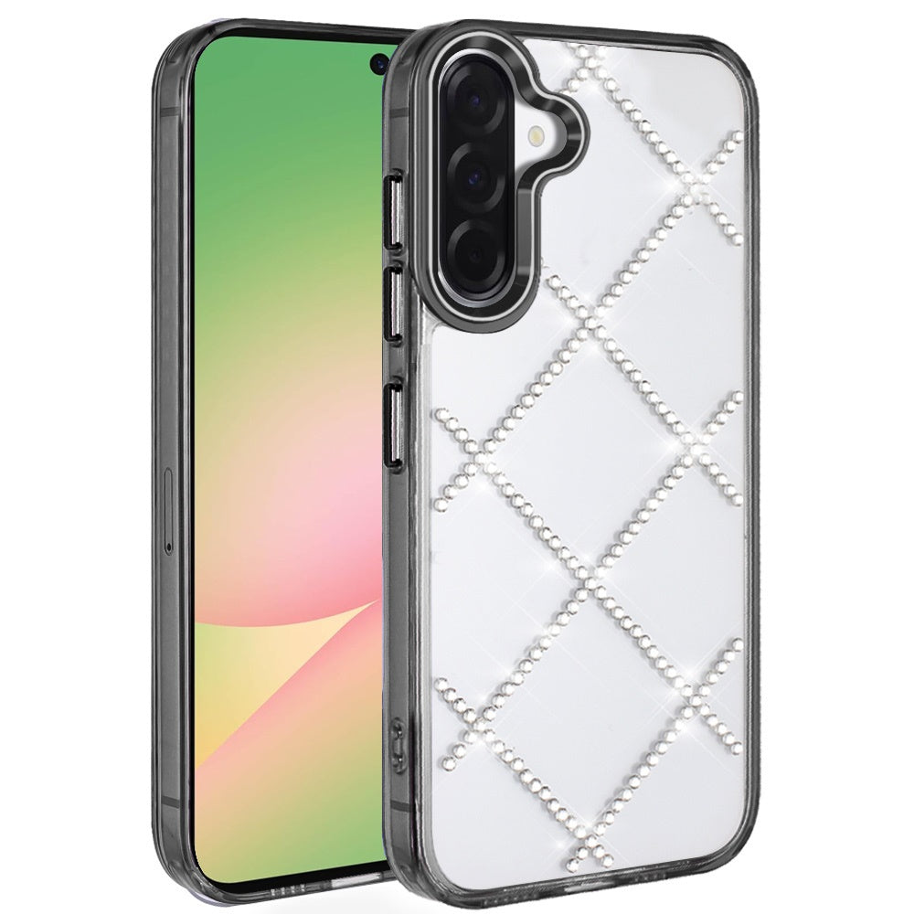 For Samsung Galaxy A57 Gem Glitter Diamond Bling Clear Hybrid TPU Cover, Colorful Shockproof Protective Back, Slim Fit for Women Girls Case Cover