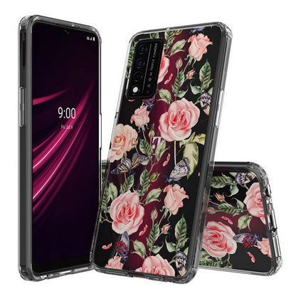 For Apple iPhone 17 Floral Pattern Hybrid Transparent TPU Silicone, Shock Absorption Bumper, Hard Back Slim Case Cover