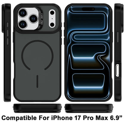 Phone Case for Apple iPhone 17 Pro Max (6.9") Premium Matte Magnetic Camera Stand Hybrid Shockproof Rugged Protective Anti Scratch Durable Grip Metal Buttons Cover
