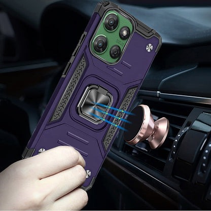 For Samsung Galaxy S25 Fan Edition /Galaxy S25 FE Armor Hybrid Magnetic Stand with Ring Holder Kickstand Shockproof Heavy-Duty Durable Rugged TPU Dual Layer Case Cover Purple