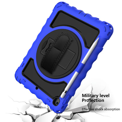 Tablet Case for Apple New iPad (9.7 inch), iPad 6th/5th Gen 2018 2017 360 Rotating Back Hybrid Heavy Duty Kickstand Hand Strap Shoulder Strap Full Body Drop Protection Cover Blue