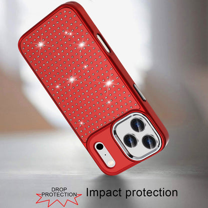 Phone Case Cover for Apple iPhone 18 Pro /17 Pro Bling Diamond Metallic, Full Sparkle Chrome Edged Hybrid Protective Shockproof Cover