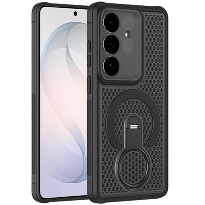 Phone Case for Samsung Galaxy S26 FE /S26 Fan Edition Magnetic Honeycomb Hybrid Rugged Armor Ring Kickstand Dual Layer Shock Absorbing Hard PC Soft TPU Cover