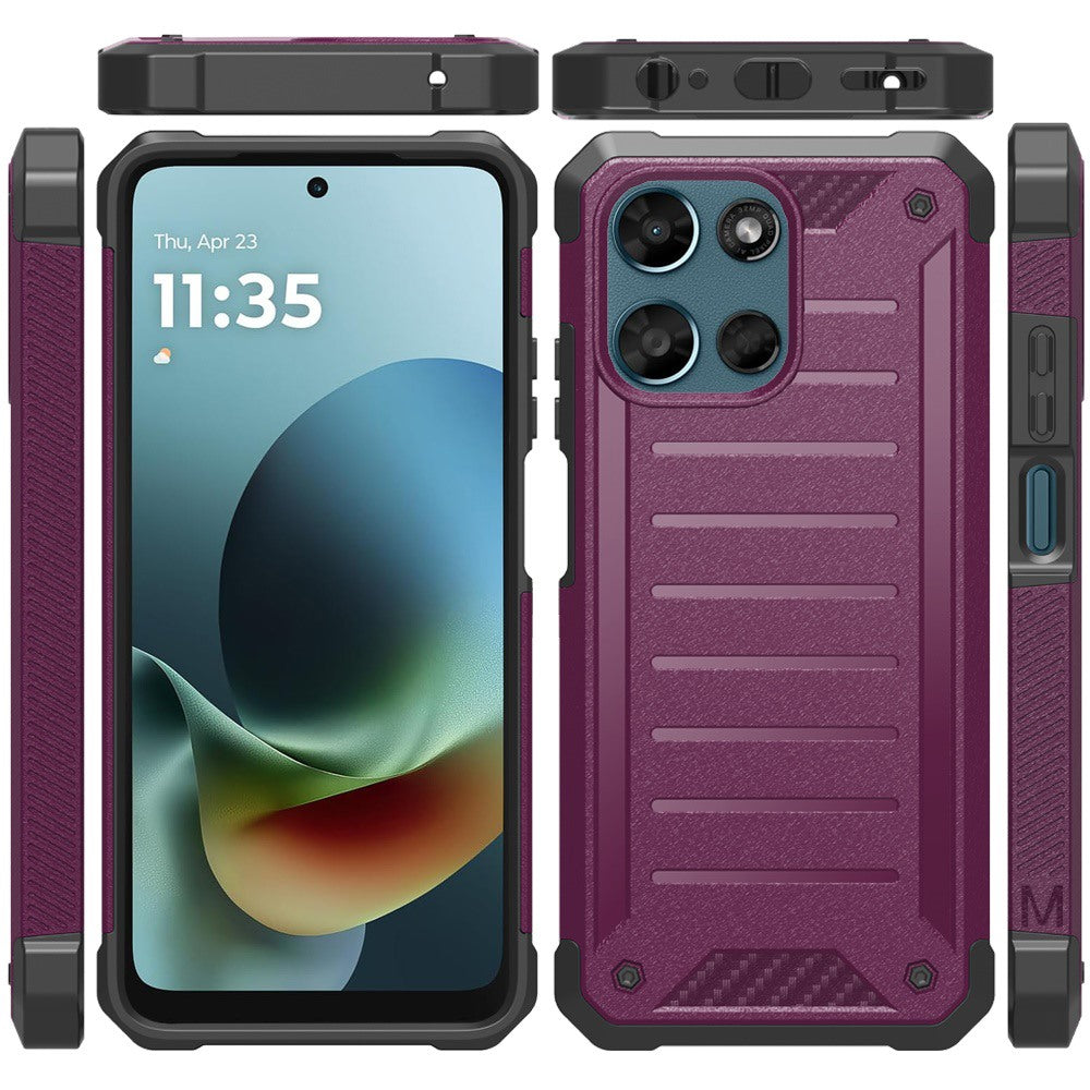 For Motorola Moto G 5G 2026/2025 Tough Lined Design Hybrid Shockproof Protective Rugged TPU Hard PC with Durable Grip Case Cover