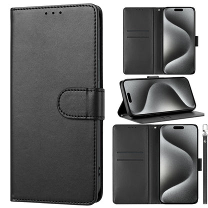 Phone Case for Samsung Galaxy S26 FE /Fan Edition Leather Wallet Folio Credit Card Holder with Magnetic Closure Wrist Strap Classic Flip Design Storage Slots Cover Black