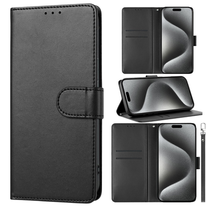 Phone Case for Samsung Galaxy S26 FE /Fan Edition Leather Wallet Folio Credit Card Holder with Magnetic Closure Wrist Strap Classic Flip Design Storage Slots Cover