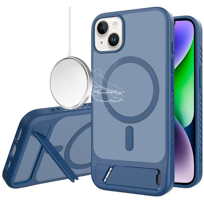 For Samsung Galaxy S26 Ultra Matte Magnetic Circle Back TPU Hybrid Drop Protection with Metal Kickstand Shockproof Design Case Cover Royal Blue