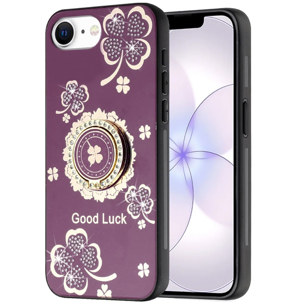 Diamond 3D Fashion Floral Glitter Engraved Luxury Bling Hybrid Shockproof Chrome Edge Protective Grip