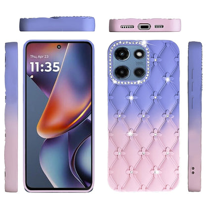 Phone Case for Motorola Moto G 5G 2026 / 2025 Floral Glitter Shimmer Bling Hybrid Shockproof Anti Slip Thick TPU Protective Stylish Design Cover