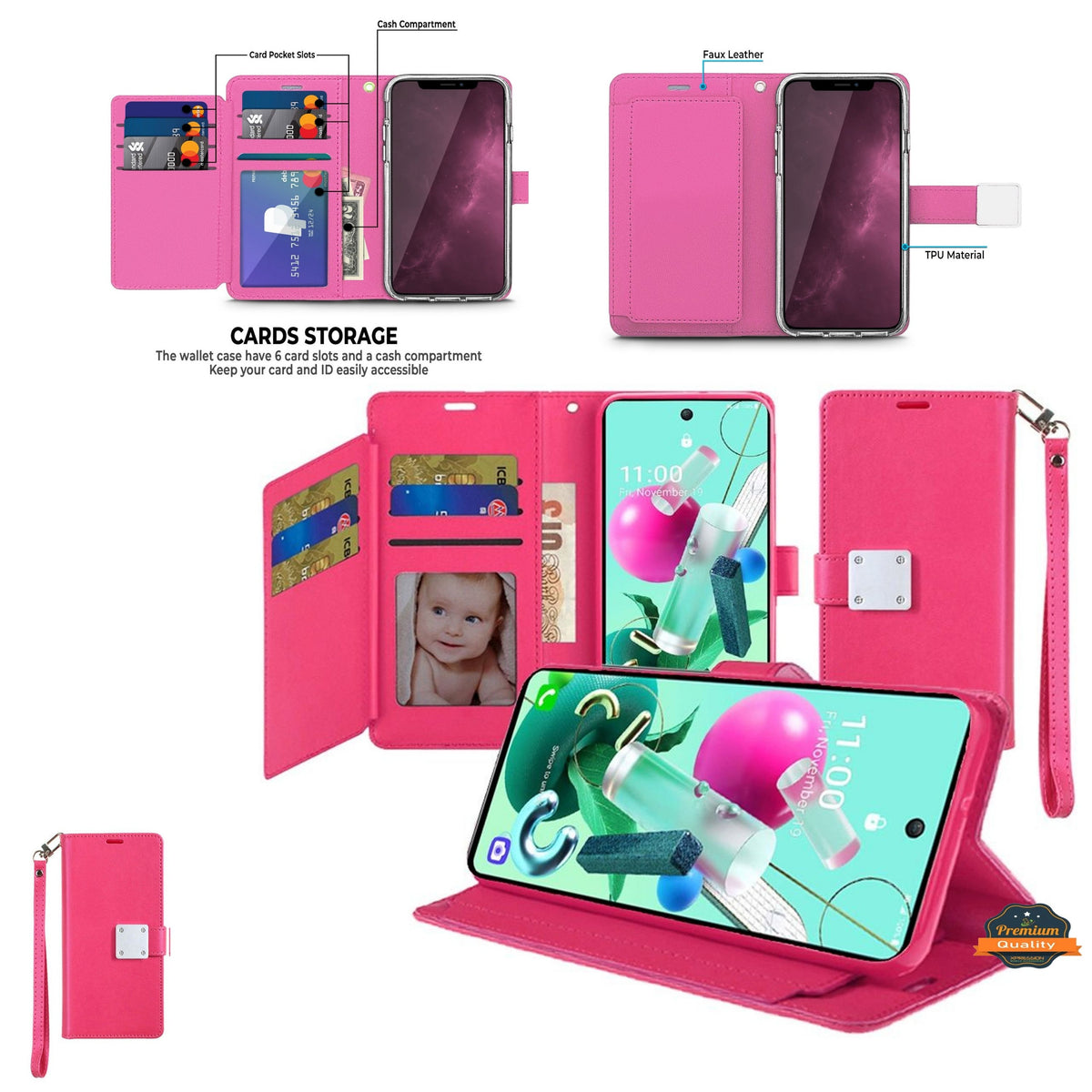 Phone Case for Samsung Galaxy A08 4G, A07 5G, A07 4G Wallet Credit Card Holder Hybrid Slim Protective Dual Function Storage PU Leather Flip Pouch Cover