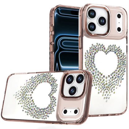 Phone Case for Apple Apple iPhone 17 Pro Angel Hearts Bling Shimmer Colorful Glitter Chrome Edge Shockproof Stylish Hybrid Design Cover Rose Gold