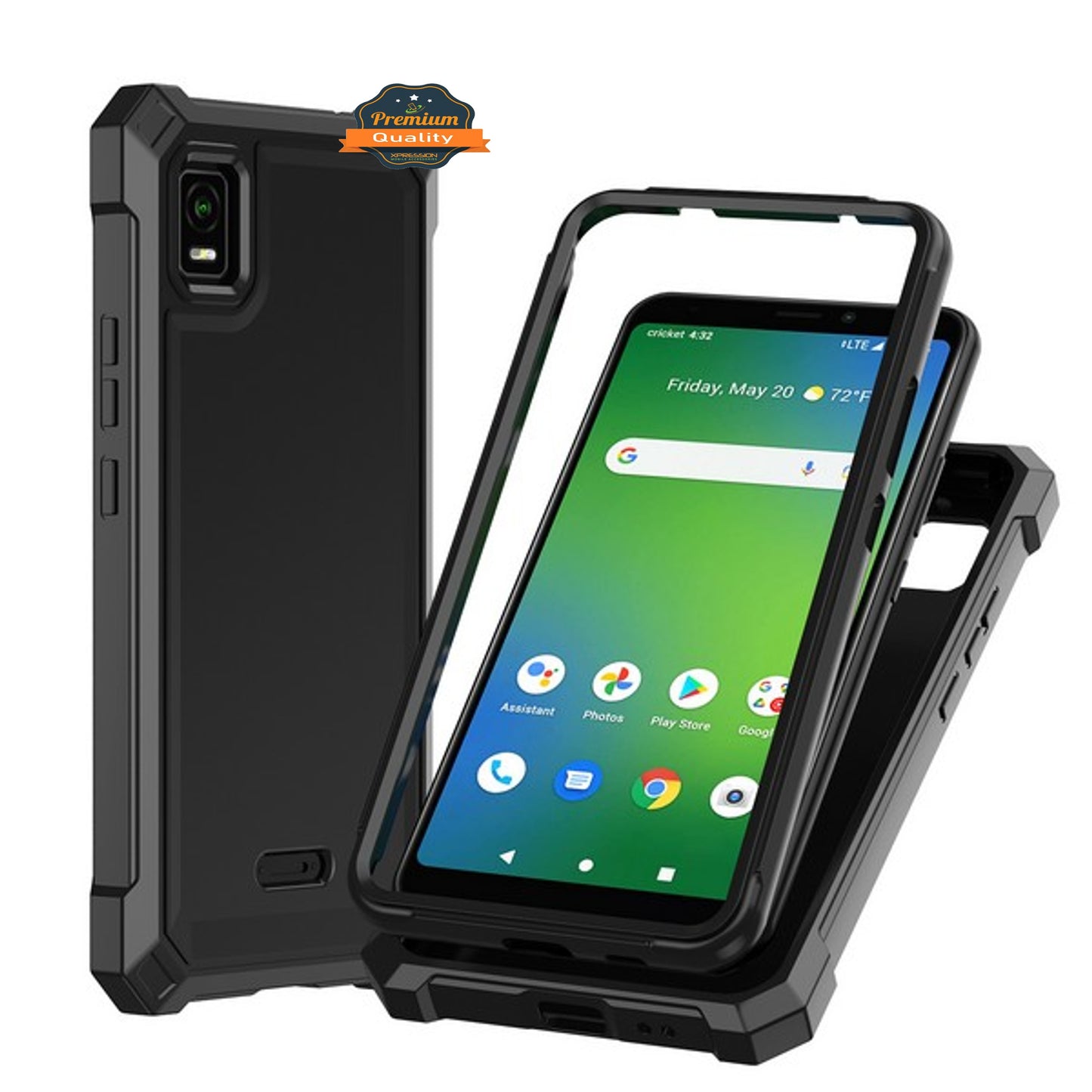 For TCL 50 LE Hybrid 2in1 Front Bumper Frame Cover Square Edge Shockproof Soft TPU + Hard PC Anti-Slip Heavy Duty Case Cover Clear Transparent