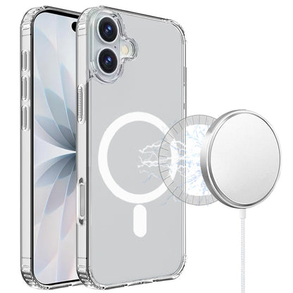 For Apple iPhone 17 Classic Hybrid True Transparent Magnetic Circle - Shockproof Hybrid Clear Bumper, Compatible with MagSafe Case Cover Clear