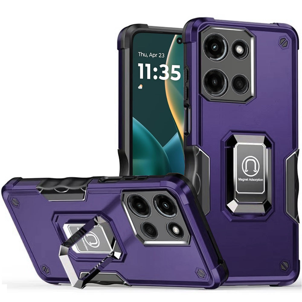 For Motorola Moto G Stylus 5G 2025 Hybrid Stand Magnetic Ring Holder Kickstand Heavy Duty Rugged Drop Silicone & Hard PC Shockproof Case Cover