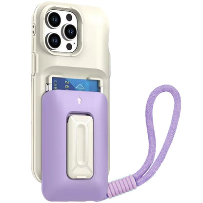 For Apple iPhone 13 Pro Max Wallet Case with 2- Credit Card Holder, Wrist Strap & Kickstand Hybrid Shockproof TPU Case Cover