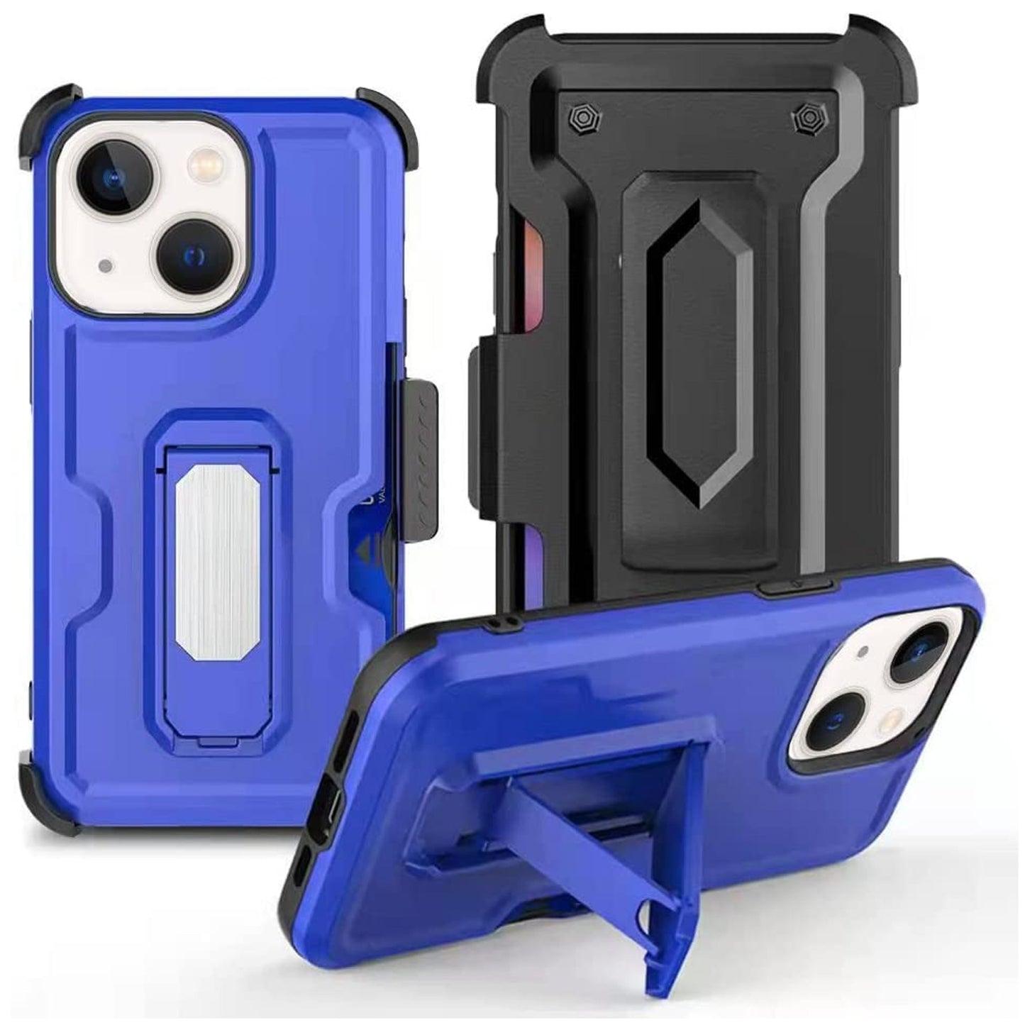 Phone Case Cover for Motorola Moto G Stylus 5G 2026 Hybrid Wallet Case with Invisible ID Card Slot, Kickstand, Holster Belt Clip, Heavy-Duty Protection Cover Blue